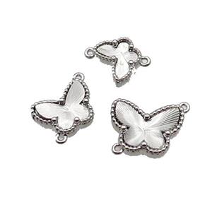 copper Butterfly connector, platinum plated, approx 9-12mm [FN28697-M]
