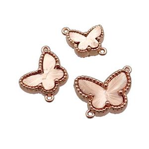 copper Butterfly connector, rose gold, approx 11-14mm [FN28699-L]