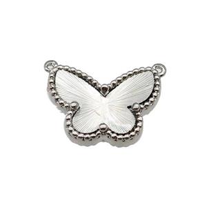 copper Butterfly pendant, platinum plated, approx 13-17mm [FN28701]