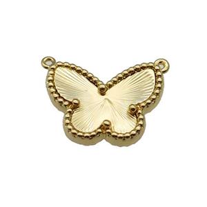 copper Butterfly pendant, gold plated, approx 13-17mm [FN28702]