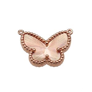 copper Butterfly pendant, rose gold, approx 13-17mm [FN28703]