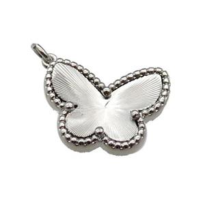 copper Butterfly pendant, platinum plated, approx 14-18mm [FN28705]