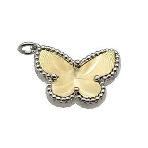 copper Butterfly pendant, gold plated, approx 14-18mm [FN28706]