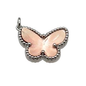 copper Butterfly pendant, rose gold, approx 14-18mm [FN28707]