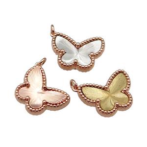 copper Butterfly pendant, rose gold, mixed, approx 14-18mm [FN28716]