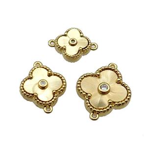 copper Clover connector, gold plated, approx 15mm [FN28725-L]