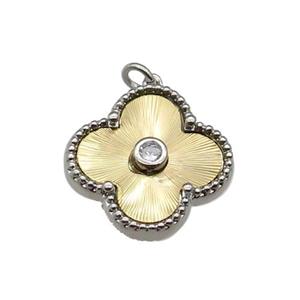 copper Clover pendant, gold plated, approx 17.5mm [FN28729]
