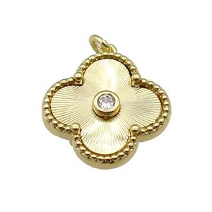 copper Clover pendant, gold plated, approx 17.5mm [FN28733]