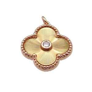 copper Clover pendant, gold plated, approx 17.5mm [FN28737]