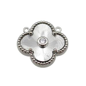 copper Clover pendant, platinum plated, approx 17.5mm [FN28740]