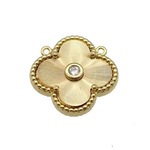 copper Clover pendant, gold plated, approx 17.5mm [FN28741]