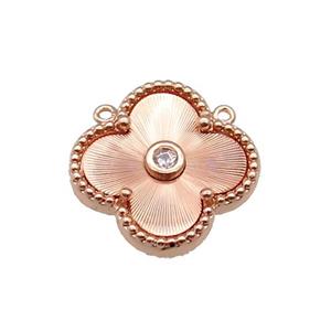 copper Clover pendant, rose gold, approx 17.5mm [FN28742]