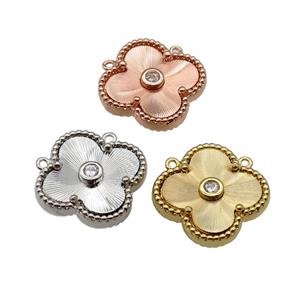 copper Clover pendant, mixed, approx 17.5mm [FN28743]