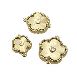 copper Flower connector, gold plated, approx 12mm [FN28760-M]