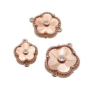 copper Flower connector, rose gold, approx 15mm [FN28761-L]