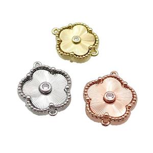 copper Flower connector, mixed, approx 15mm [FN28762-L]