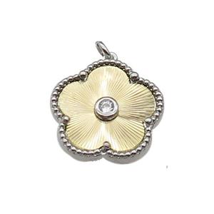 copper Flower pendant, gold plated, approx 18mm [FN28764]