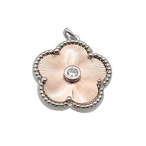 copper Flower pendant, rose gold, approx 18mm [FN28765]