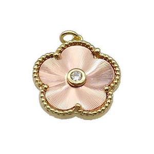 copper Flower pendant, rose gold, approx 18mm [FN28769]