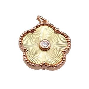 copper Flower pendant, gold plated, approx 18mm [FN28772]