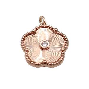 copper Flower pendant, rose gold, approx 18mm [FN28773]