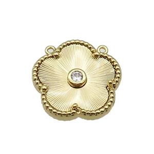 copper Flower pendant, gold plated, approx 18mm [FN28776]