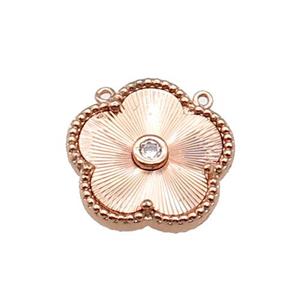 copper Flower pendant, rose gold, approx 18mm [FN28777]