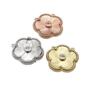 copper Flower pendant, mixed, approx 18mm [FN28778]