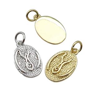 copper oval pendant, mixed, approx 10-14mm [FN28870]