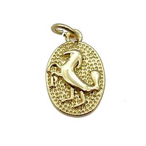 copper oval pendant, sheep, gold plated, approx 10-14mm [FN28881]