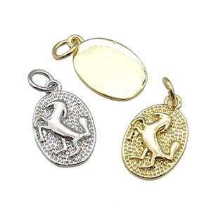 copper oval pendant, sheep, mixed, approx 10-14mm [FN28882]