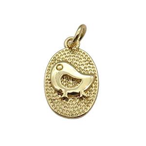 copper oval pendant, gold plated, approx 10-14mm [FN28884]