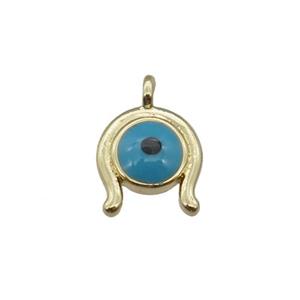 copper luckyeye pendant, gold plated, approx 7mm [FN28893]