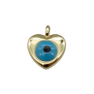 copper Hearteye pendant, gold plated, approx 7.5mm [FN28896]
