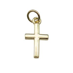 copper cross pendant, gold plated, approx 8-13mm [FN28933]