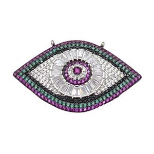copper Eye pendant pave zircon, platinum plated, approx 25-40mm [FN28989]