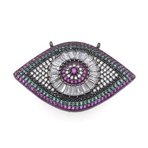 copper Eye pendant pave zircon, black plated, approx 25-40mm [FN28992]