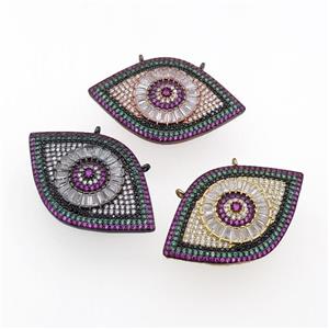 copper Eye pendant pave zircon, mixed, approx 25-40mm [FN28993]
