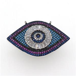 copper Eye pendant pave zircon, black plated, approx 25-40mm [FN28994]