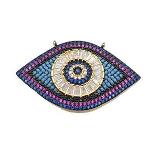 copper Eye pendant pave zircon, black plated, approx 25-40mm [FN28995]