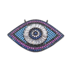 copper Eye pendant pave zircon, black plated, approx 25-40mm [FN28997]