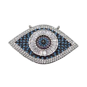 copper Eye pendant pave zircon, platinum plated, approx 25-40mm [FN28999]