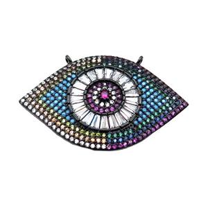 copper Eye pendant pave zircon, black plated, approx 25-40mm [FN29010]