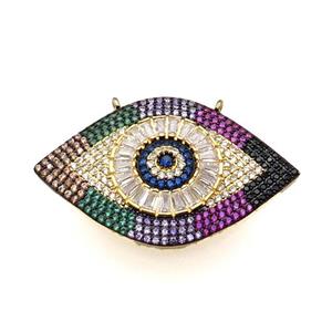 copper Eye pendant pave zircon, gold plated, approx 25-40mm [FN29013]