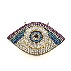 copper Eye pendant pave zircon, gold plated, approx 25-40mm [FN29018]