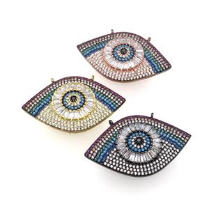 copper Eye pendant pave zircon, mixed, approx 25-40mm [FN29021]