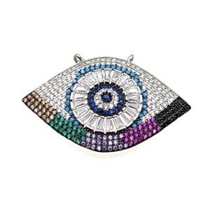 copper Eye pendant pave zircon, platinum plated, approx 25-40mm [FN29022]