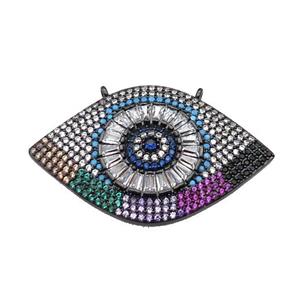 copper Eye pendant pave zircon, black plated, approx 25-40mm [FN29024]