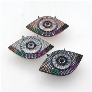 copper Eye pendant pave zircon, mixed, approx 25-40mm [FN29025]