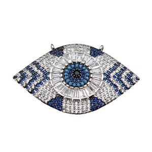copper Eye pendant pave zircon, platinum plated, approx 25-40mm [FN29026]